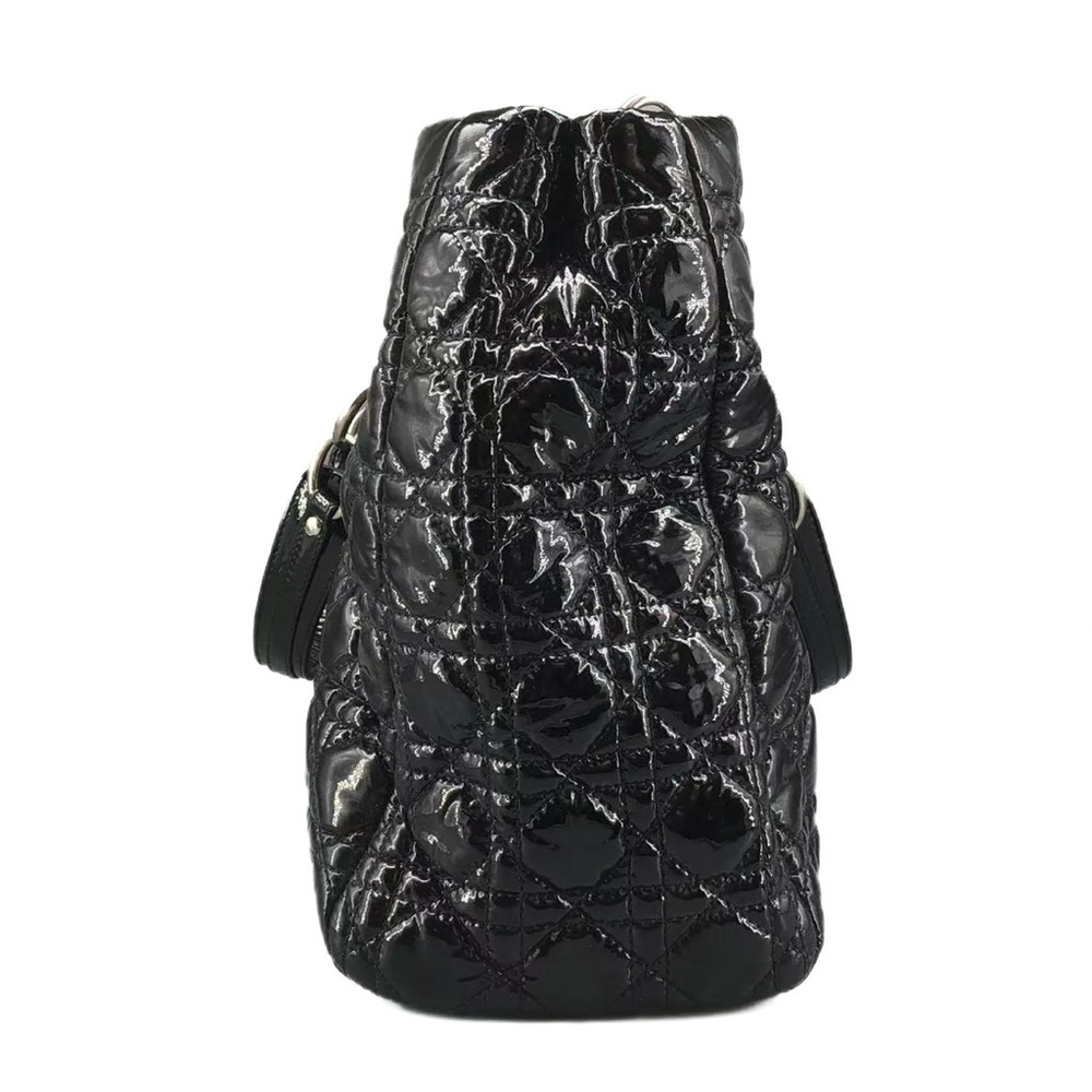 Dior 2012 Black Cannage Quilted Patent Leather Soft Medium Shopping Tote Bag - Picture 3 of 12